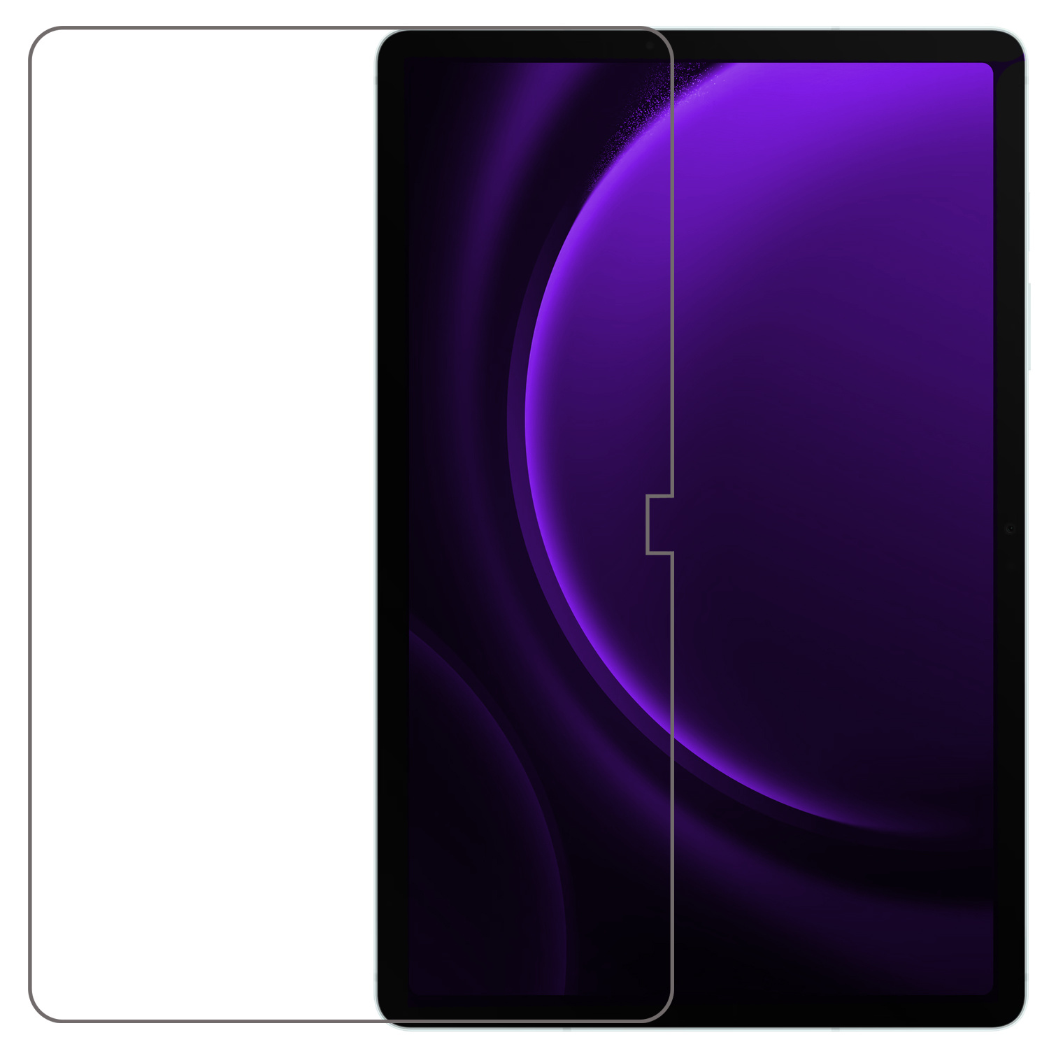 Nomfy Screenprotector Geschikt voor Samsung Galaxy Tab S9 FE Plus Screenprotector Bescherm Glas - Screen Protector Geschikt voor Samsung Tab S9 FE Plus Screenprotector Tempered Glass
