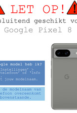 BASEY. Hoes Geschikt voor Google Pixel 8 Hoesje Shock Proof Case Hoes Siliconen Met 2x Screenprotector - Hoesje Geschikt voor Google Pixel 8 Hoes Cover Shockproof - Transparant