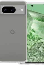 BASEY. Hoes Geschikt voor Google Pixel 8 Hoesje Siliconen Back Cover Case Met Screenprotector - Hoesje Geschikt voor Google Pixel 8 Hoes Cover Hoesje - Transparant