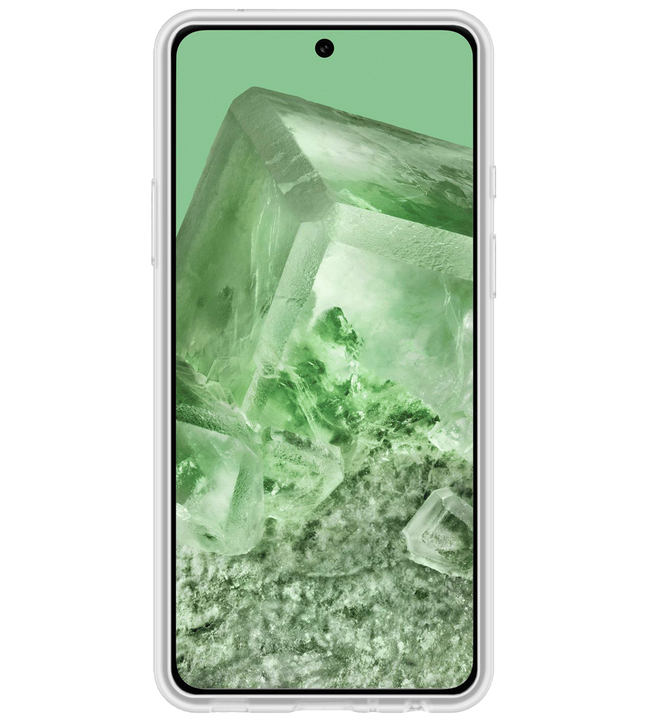 BASEY. Hoes Geschikt voor Google Pixel 8 Hoesje Siliconen Back Cover Case Met Screenprotector - Hoesje Geschikt voor Google Pixel 8 Hoes Cover Hoesje - Transparant