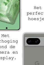 BASEY. Hoes Geschikt voor Google Pixel 8 Hoesje Siliconen Back Cover Case Met 2x Screenprotector - Hoesje Geschikt voor Google Pixel 8 Hoes Cover Hoesje - Transparant