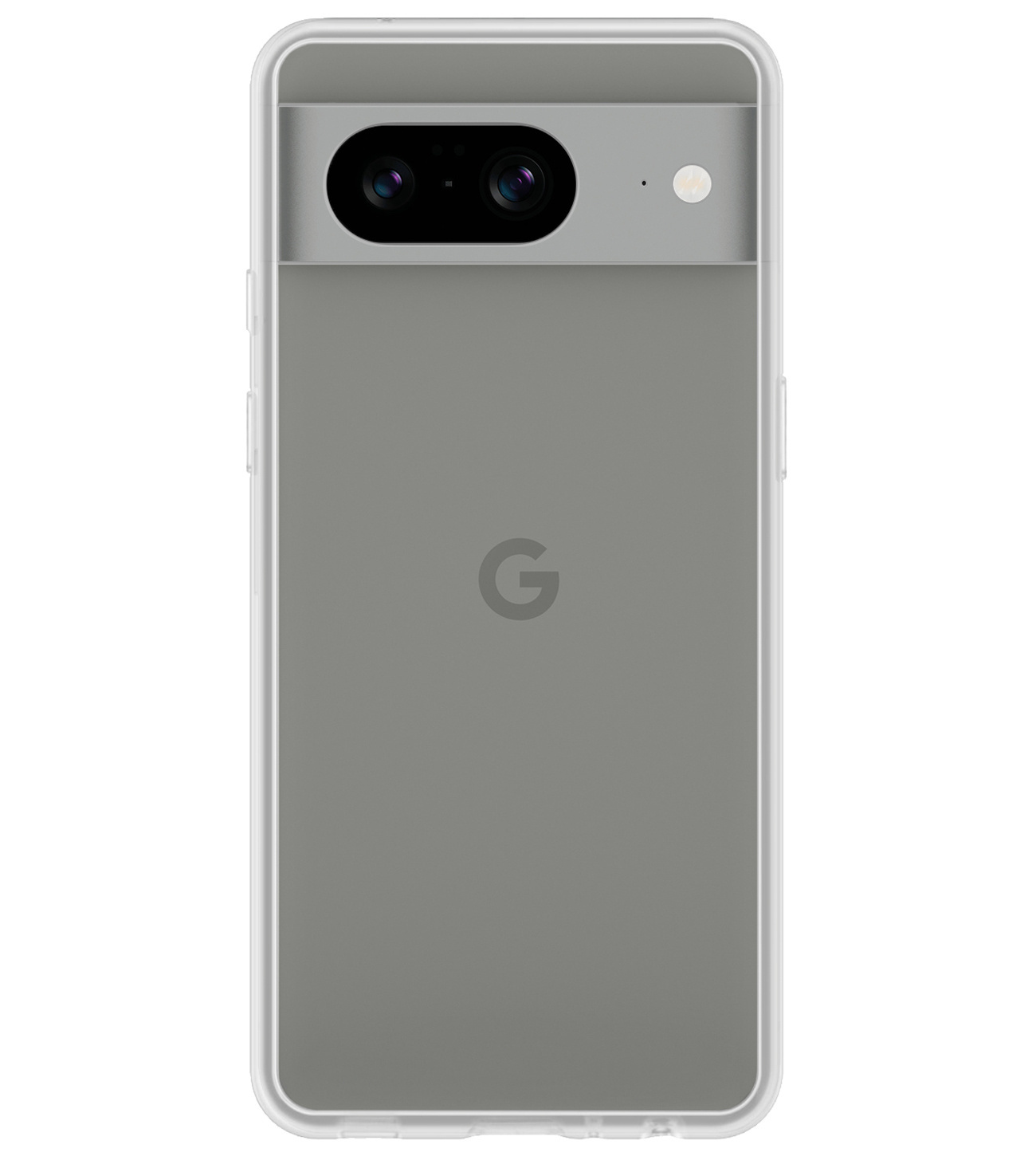 BASEY. Hoes Geschikt voor Google Pixel 8 Hoesje Siliconen Back Cover Case Met 2x Screenprotector - Hoesje Geschikt voor Google Pixel 8 Hoes Cover Hoesje - Transparant