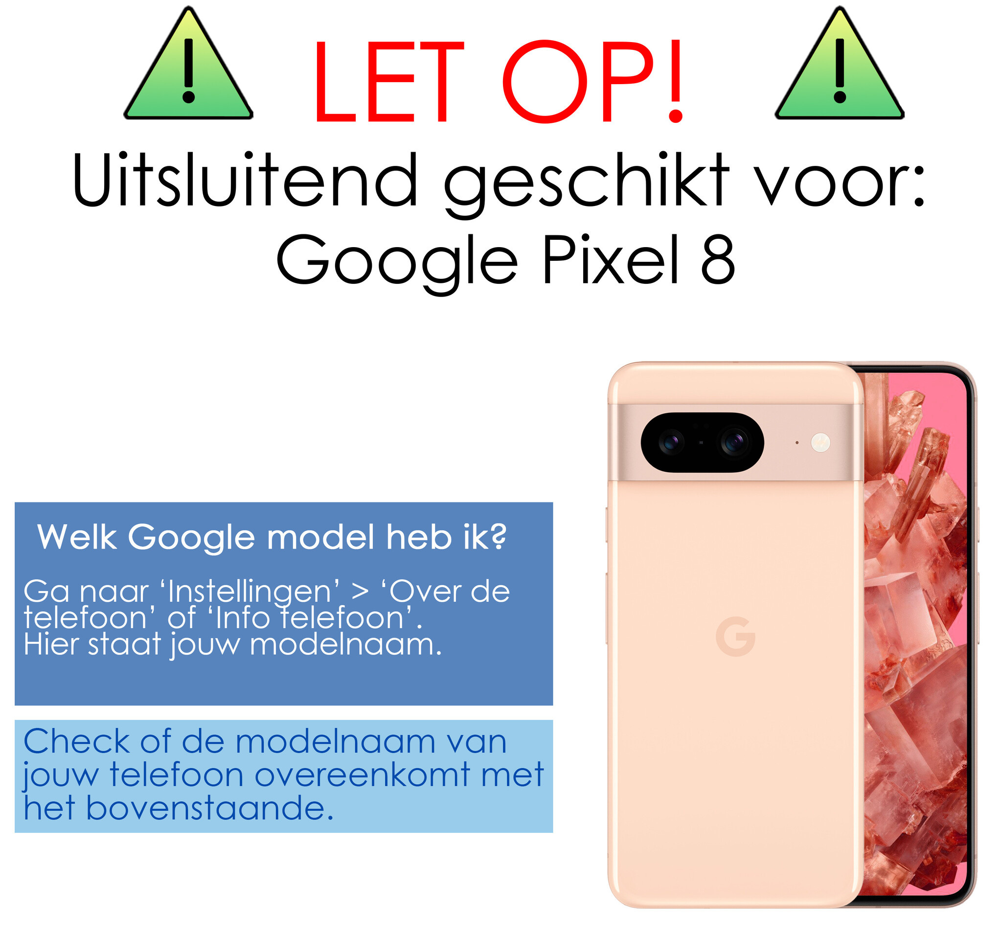 NoXx Hoes Geschikt voor Google Pixel 8 Hoesje Siliconen Cover Shock Proof Back Case Shockproof Hoes Met Screenprotector - Transparant