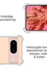 NoXx Hoes Geschikt voor Google Pixel 8 Hoesje Siliconen Cover Shock Proof Back Case Shockproof Hoes Met 2x Screenprotector - Transparant