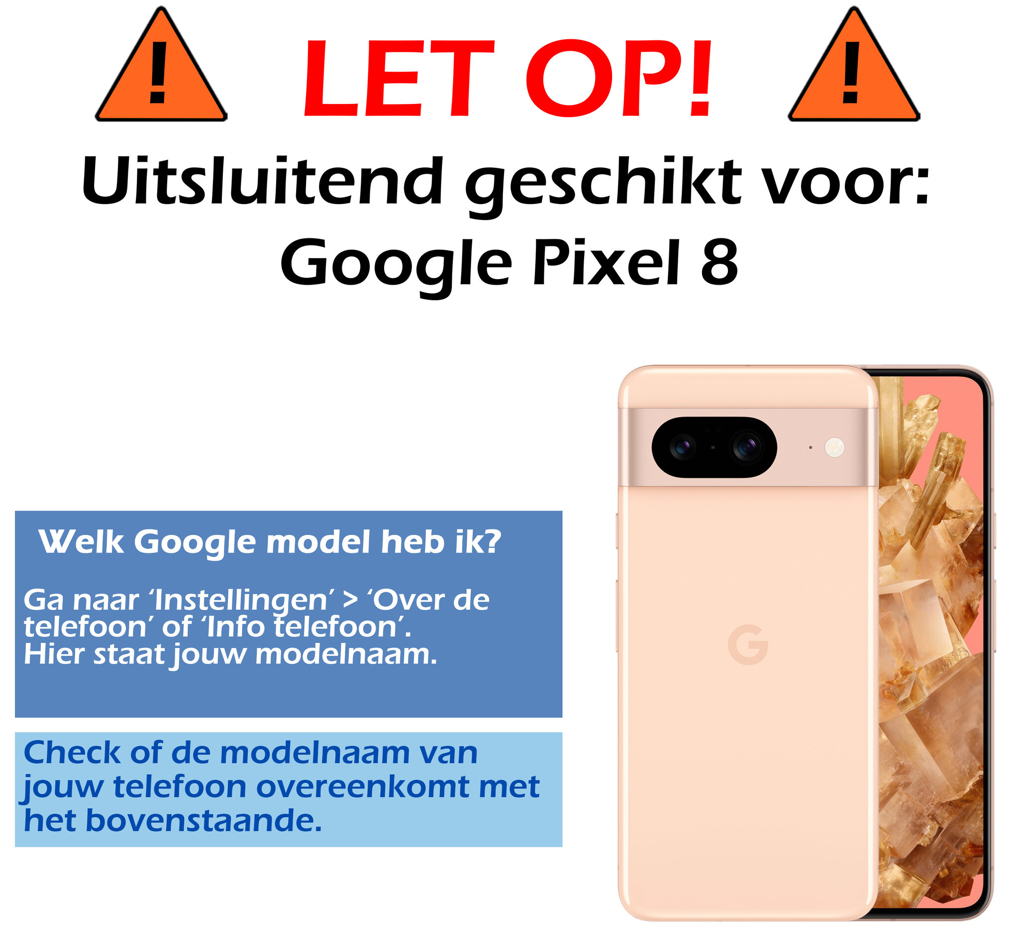 Nomfy Hoesje Geschikt voor Google Pixel 8 Hoesje Shock Proof Cover Case Shockproof Met 2x Screenprotector - Hoes Geschikt voor Google Pixel 8 Hoes Siliconen Back Case - Transparant