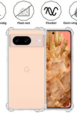 Nomfy Hoesje Geschikt voor Google Pixel 8 Hoesje Shock Proof Cover Case Shockproof Met 2x Screenprotector - Hoes Geschikt voor Google Pixel 8 Hoes Siliconen Back Case - Transparant