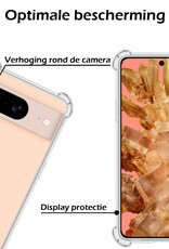 Nomfy Hoesje Geschikt voor Google Pixel 8 Hoesje Shock Proof Cover Case Shockproof Met 2x Screenprotector - Hoes Geschikt voor Google Pixel 8 Hoes Siliconen Back Case - Transparant