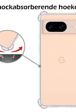 Nomfy Hoesje Geschikt voor Google Pixel 8 Hoesje Shock Proof Cover Case Shockproof Met 2x Screenprotector - Hoes Geschikt voor Google Pixel 8 Hoes Siliconen Back Case - Transparant
