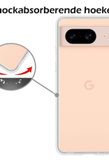 Nomfy Hoesje Geschikt voor Google Pixel 8 Hoesje Siliconen Cover Case Met Screenprotector - Hoes Geschikt voor Google Pixel 8 Hoes Back Case - Transparant