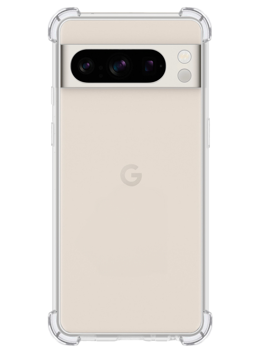 NoXx Hoes Geschikt voor Google Pixel 8 Pro Hoesje Siliconen Cover Shock Proof Back Case Shockproof Hoes Met 2x Screenprotector - Transparant