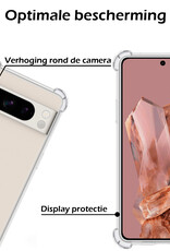Nomfy Hoesje Geschikt voor Google Pixel 8 Pro Hoesje Shock Proof Cover Case Shockproof Met Screenprotector - Hoes Geschikt voor Google Pixel 8 Pro Hoes Siliconen Back Case - Transparant