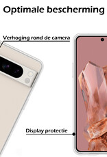 Nomfy Hoesje Geschikt voor Google Pixel 8 Pro Hoesje Siliconen Cover Case Met Screenprotector - Hoes Geschikt voor Google Pixel 8 Pro Hoes Back Case - Transparant