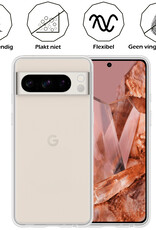 Nomfy Hoesje Geschikt voor Google Pixel 8 Pro Hoesje Siliconen Cover Case Met 2x Screenprotector - Hoes Geschikt voor Google Pixel 8 Pro Hoes Back Case - Transparant