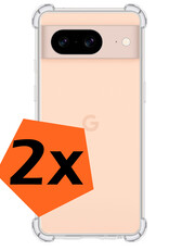 Nomfy Hoesje Geschikt voor Google Pixel 8 Hoesje Shock Proof Cover Case Shockproof - Hoes Geschikt voor Google Pixel 8 Hoes Siliconen Back Case - Transparant - 2 PACK