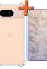 Nomfy Hoesje Geschikt voor Google Pixel 8 Hoesje Shock Proof Cover Case Shockproof Met Screenprotector - Hoes Geschikt voor Google Pixel 8 Hoes Siliconen Back Case - Transparant