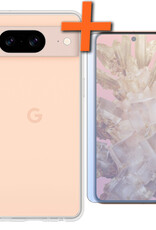 Nomfy Hoesje Geschikt voor Google Pixel 8 Hoesje Siliconen Cover Case Met Screenprotector - Hoes Geschikt voor Google Pixel 8 Hoes Back Case - Transparant