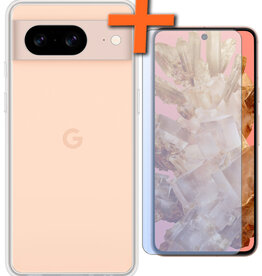 Nomfy Nomfy Google Pixel 8 Hoesje Siliconen Met Screenprotector - Transparant