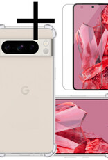 NoXx Hoes Geschikt voor Google Pixel 8 Pro Hoesje Siliconen Cover Shock Proof Back Case Shockproof Hoes Met Screenprotector - Transparant