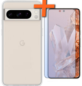 Nomfy Nomfy Google Pixel 8 Pro Hoesje Siliconen Met Screenprotector - Transparant
