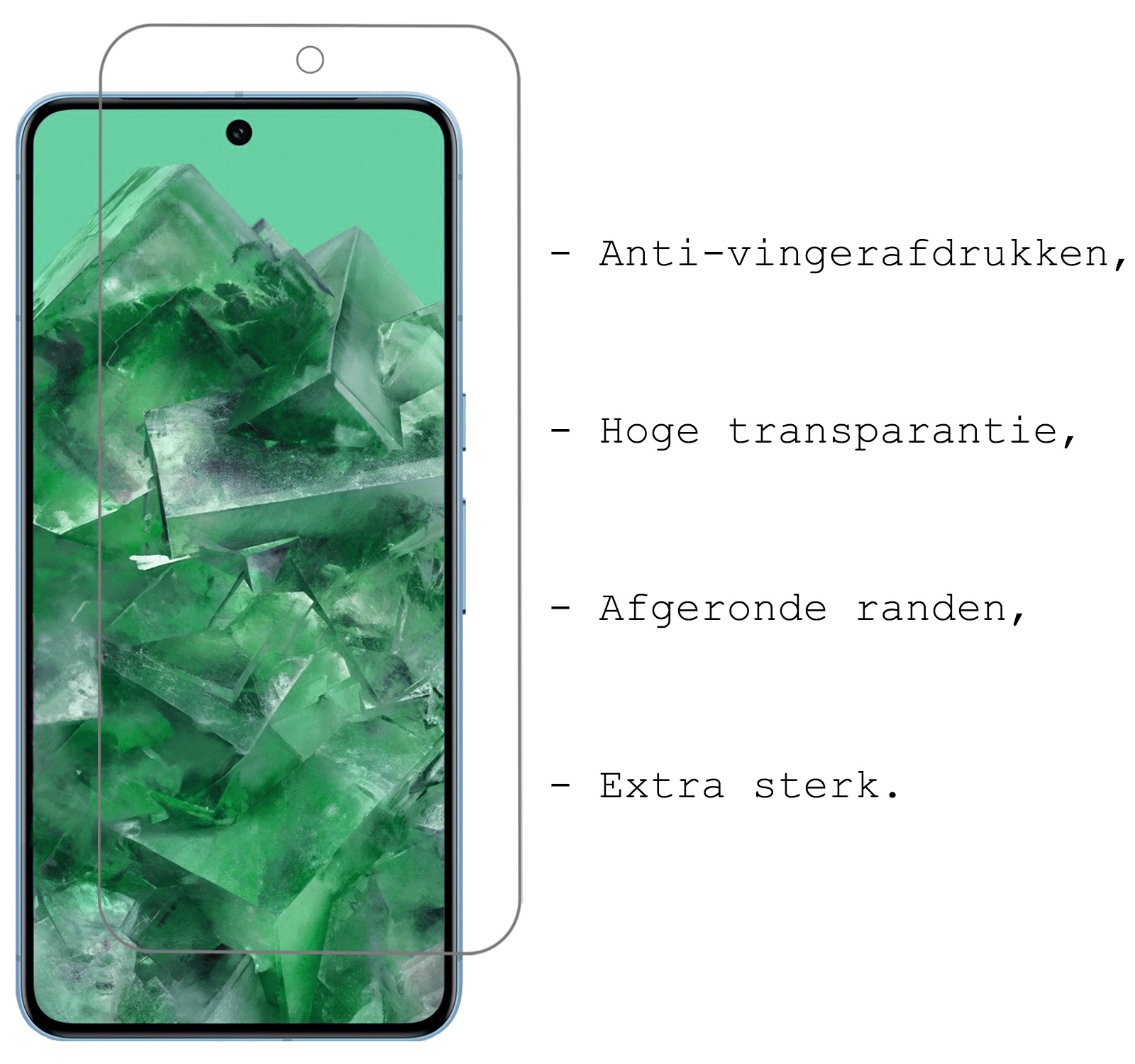 BASEY. Hoes Geschikt voor Google Pixel 8 Pro Hoesje Shock Proof Case Hoes Siliconen Met 2x Screenprotector - Hoesje Geschikt voor Google Pixel 8 Pro Hoes Cover Shockproof - Transparant