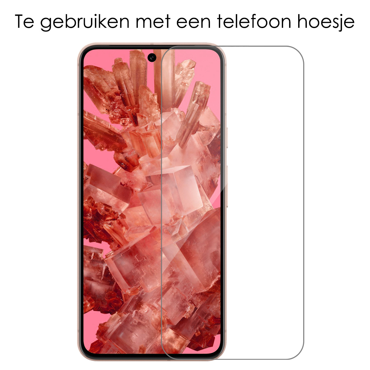 NoXx Hoes Geschikt voor Google Pixel 8 Hoesje Cover Siliconen Back Case Hoes Met Screenprotector - Transparant