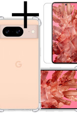 NoXx Hoes Geschikt voor Google Pixel 8 Hoesje Siliconen Cover Shock Proof Back Case Shockproof Hoes Met Screenprotector - Transparant