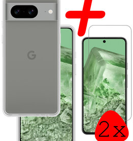 BASEY. BASEY. Google Pixel 8 Hoesje Siliconen Met 2x Screenprotector - Transparant