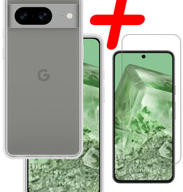 BASEY. BASEY. Google Pixel 8 Hoesje Siliconen Met Screenprotector - Transparant