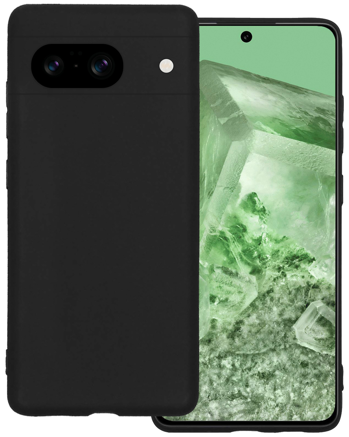 BASEY. Hoes Geschikt voor Google Pixel 8 Hoesje Siliconen Back Cover Case - Hoesje Geschikt voor Google Pixel 8 Hoes Cover Hoesje - Zwart