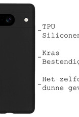 BASEY. Hoes Geschikt voor Google Pixel 8 Hoesje Siliconen Back Cover Case - Hoesje Geschikt voor Google Pixel 8 Hoes Cover Hoesje - Zwart - 2 Stuks