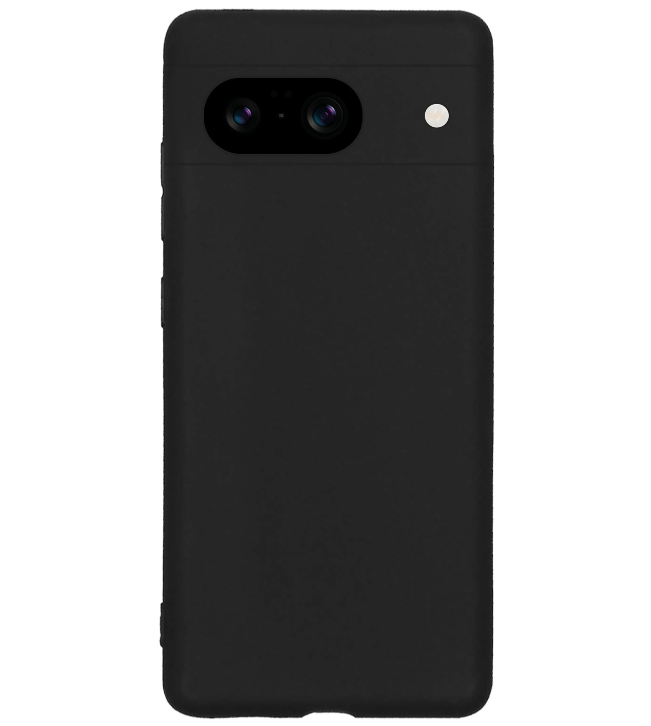 BASEY. Hoes Geschikt voor Google Pixel 8 Hoesje Siliconen Back Cover Case Met 2x Screenprotector - Hoesje Geschikt voor Google Pixel 8 Hoes Cover Hoesje - Zwart