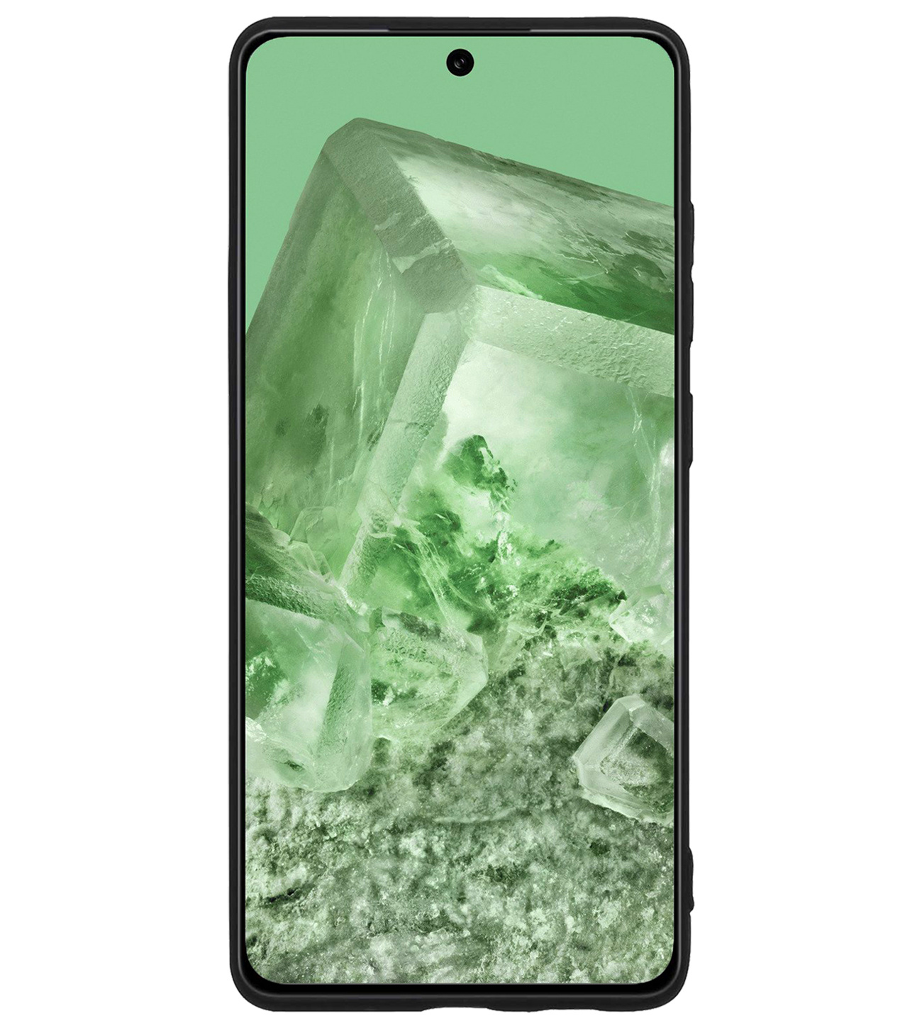 BASEY. Hoes Geschikt voor Google Pixel 8 Hoesje Siliconen Back Cover Case Met 2x Screenprotector - Hoesje Geschikt voor Google Pixel 8 Hoes Cover Hoesje - Zwart