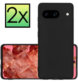 NoXx NoXx Google Pixel 8 Hoesje Siliconen - Zwart - 2 PACK