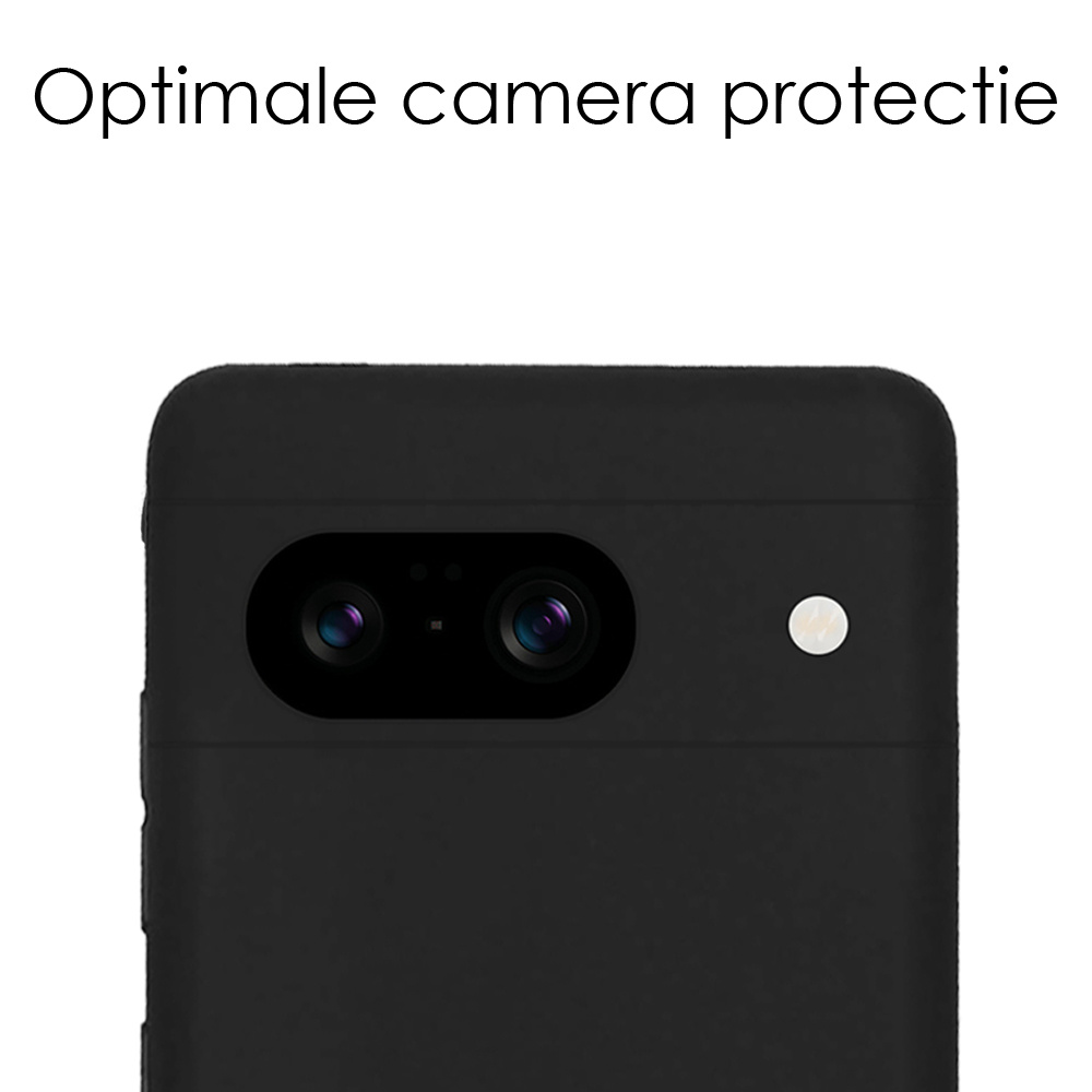 NoXx Hoes Geschikt voor Google Pixel 8 Hoesje Cover Siliconen Back Case Hoes Met 2x Screenprotector - Zwart