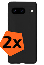 Nomfy Hoesje Geschikt voor Google Pixel 8 Hoesje Siliconen Cover Case - Hoes Geschikt voor Google Pixel 8 Hoes Back Case - 2-PACK - Zwart