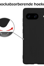 Nomfy Hoesje Geschikt voor Google Pixel 8 Hoesje Siliconen Cover Case - Hoes Geschikt voor Google Pixel 8 Hoes Back Case - 2-PACK - Zwart