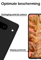 Nomfy Hoesje Geschikt voor Google Pixel 8 Hoesje Siliconen Cover Case Met Screenprotector - Hoes Geschikt voor Google Pixel 8 Hoes Back Case - Zwart