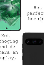 BASEY. Hoes Geschikt voor Google Pixel 8 Pro Hoesje Siliconen Back Cover Case - Hoesje Geschikt voor Google Pixel 8 Pro Hoes Cover Hoesje - Zwart - 2 Stuks