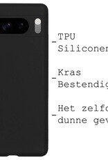 BASEY. Hoes Geschikt voor Google Pixel 8 Pro Hoesje Siliconen Back Cover Case Met 2x Screenprotector - Hoesje Geschikt voor Google Pixel 8 Pro Hoes Cover Hoesje - Zwart