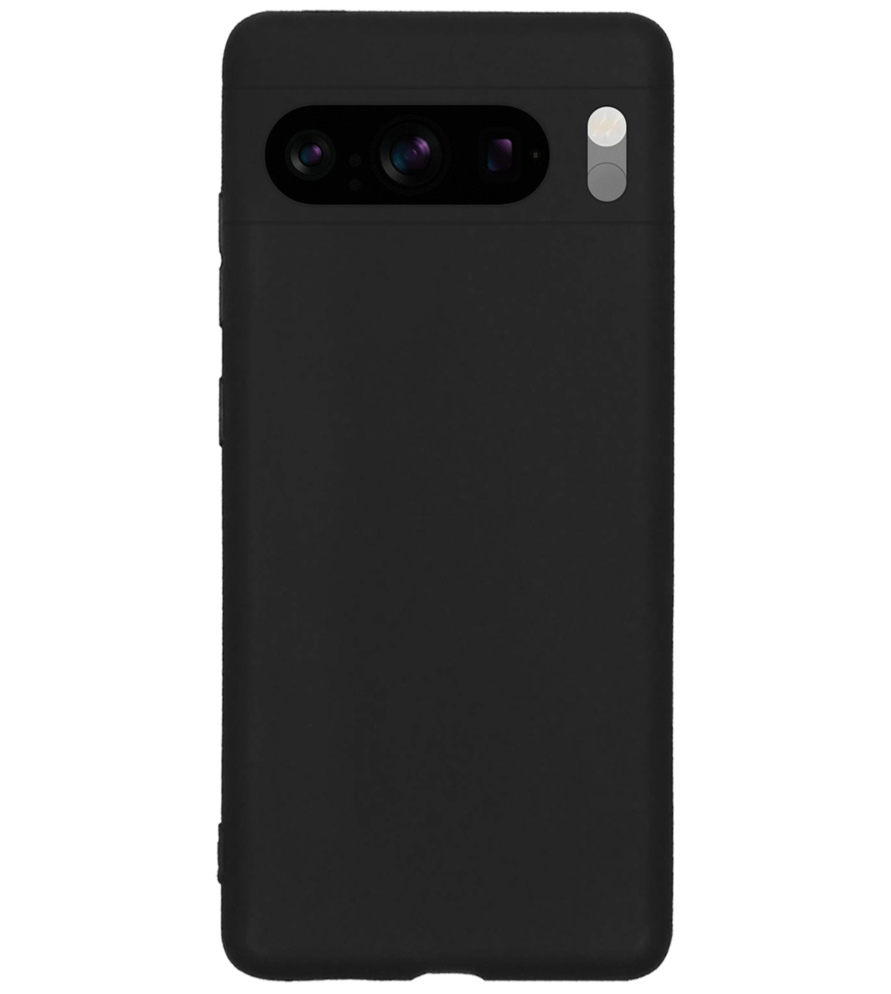 BASEY. Hoes Geschikt voor Google Pixel 8 Pro Hoesje Siliconen Back Cover Case Met 2x Screenprotector - Hoesje Geschikt voor Google Pixel 8 Pro Hoes Cover Hoesje - Zwart