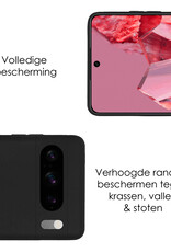NoXx Hoes Geschikt voor Google Pixel 8 Pro Hoesje Cover Siliconen Back Case Hoes Met 2x Screenprotector - Zwart