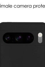 NoXx Hoes Geschikt voor Google Pixel 8 Pro Hoesje Cover Siliconen Back Case Hoes Met 2x Screenprotector - Zwart