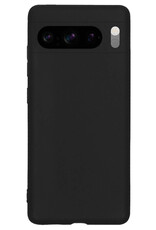 NoXx Hoes Geschikt voor Google Pixel 8 Pro Hoesje Cover Siliconen Back Case Hoes Met 2x Screenprotector - Zwart