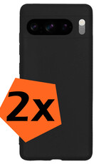 Nomfy Hoesje Geschikt voor Google Pixel 8 Pro Hoesje Siliconen Cover Case - Hoes Geschikt voor Google Pixel 8 Pro Hoes Back Case - 2-PACK - Zwart