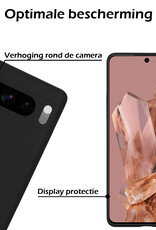 Nomfy Hoesje Geschikt voor Google Pixel 8 Pro Hoesje Siliconen Cover Case Met Screenprotector - Hoes Geschikt voor Google Pixel 8 Pro Hoes Back Case - Zwart