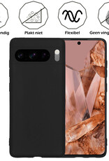 Nomfy Hoesje Geschikt voor Google Pixel 8 Pro Hoesje Siliconen Cover Case Met 2x Screenprotector - Hoes Geschikt voor Google Pixel 8 Pro Hoes Back Case - Zwart