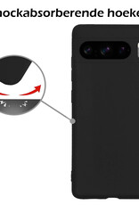 Nomfy Hoesje Geschikt voor Google Pixel 8 Pro Hoesje Siliconen Cover Case Met 2x Screenprotector - Hoes Geschikt voor Google Pixel 8 Pro Hoes Back Case - Zwart