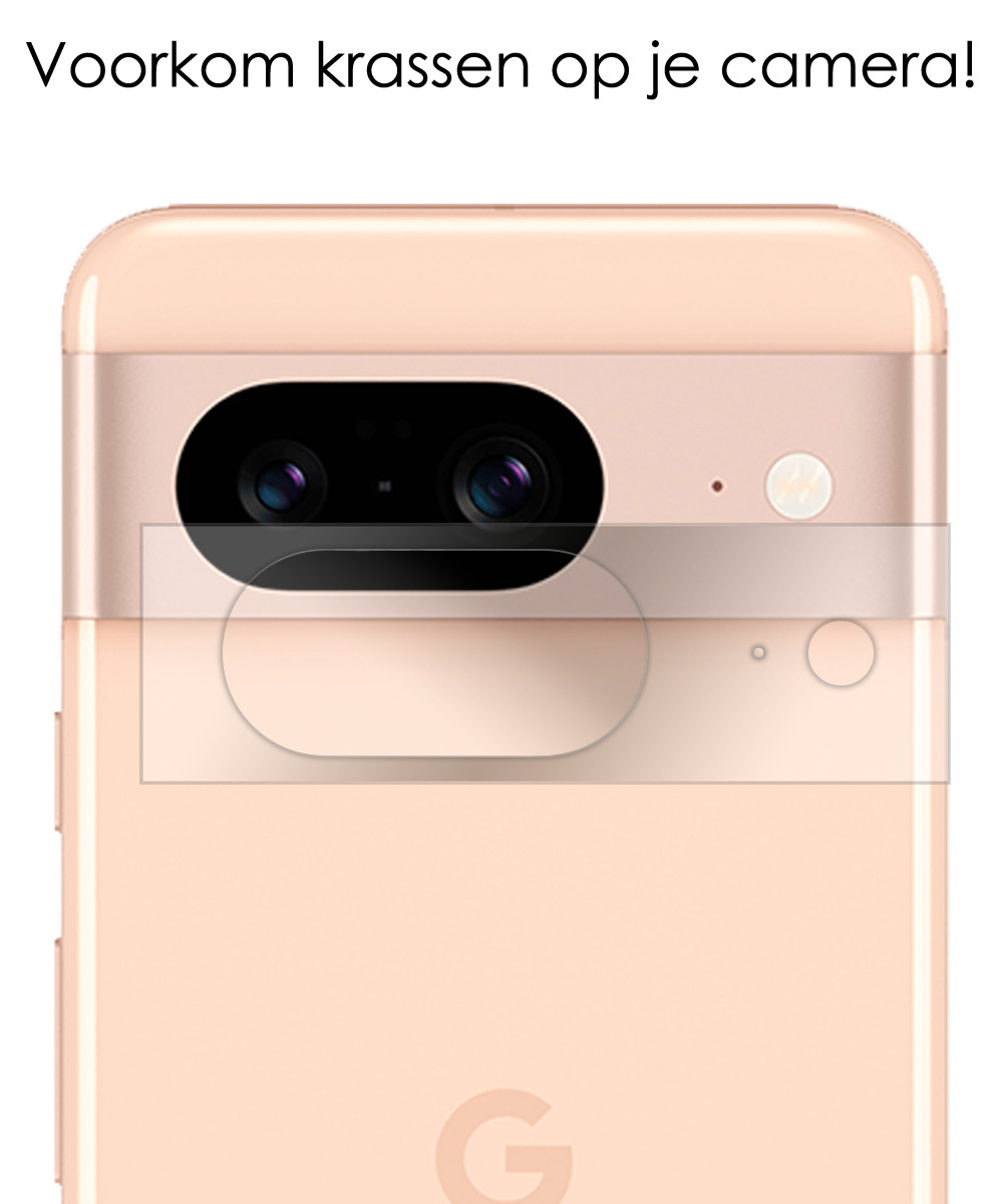 NoXx Screenprotector Geschikt voor Google Pixel 8 Camera Screenprotector Gehard Glas - Screenprotector Geschikt voor Google Pixel 8 Screenprotector Camera Tempered Glass - 2x