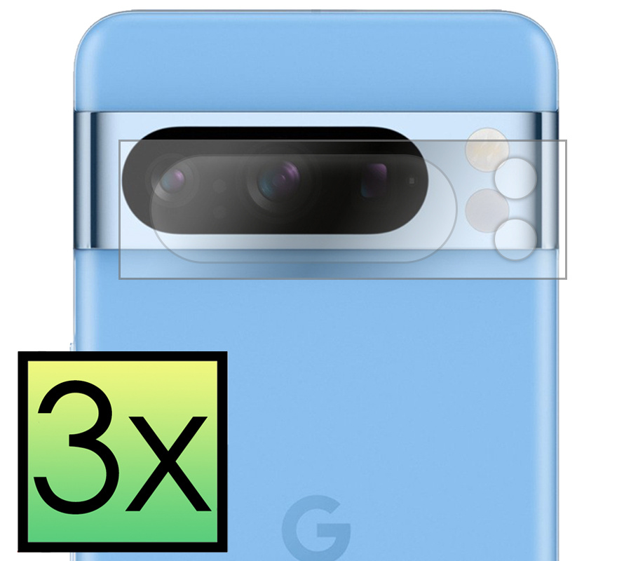 NoXx Screenprotector Geschikt voor Google Pixel 8 Pro Camera Screenprotector Gehard Glas - Screenprotector Geschikt voor Google Pixel 8 Pro Screenprotector Camera Tempered Glass - 3x