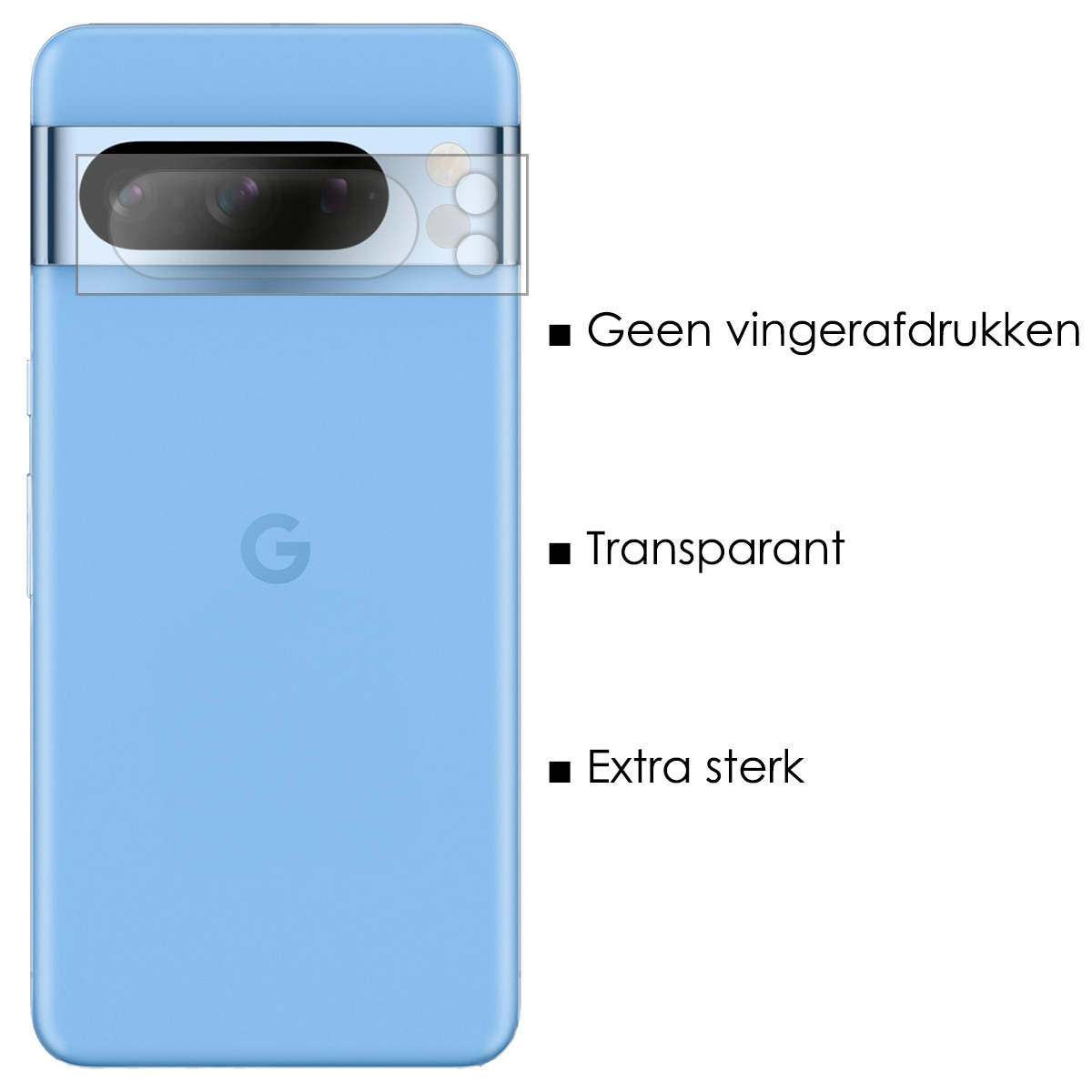 NoXx Screenprotector Geschikt voor Google Pixel 8 Pro Camera Screenprotector Gehard Glas - Screenprotector Geschikt voor Google Pixel 8 Pro Screenprotector Camera Tempered Glass - 3x